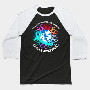 All Cancer Matters Awareness Support World Cancer Baseball T-Shirt